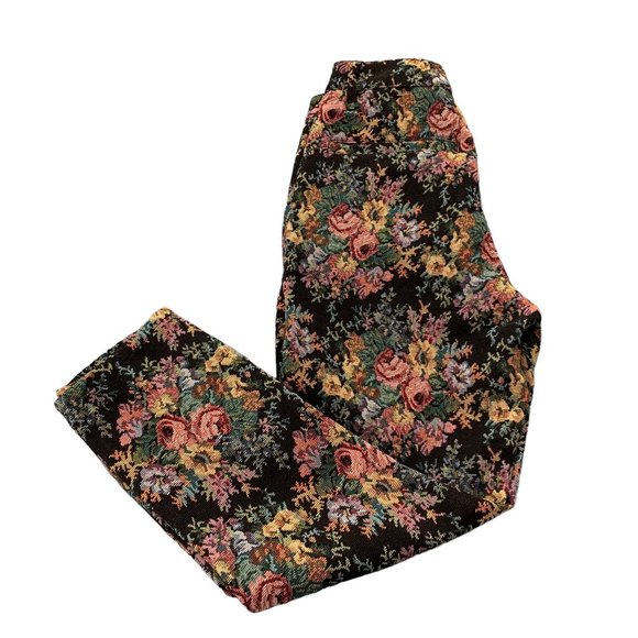 Asos Design Floral Woven Tapestry Cropped Pants - Picture 5 of 6